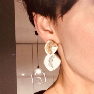 CELINE 2 parts, 2 tones Piecing earrings